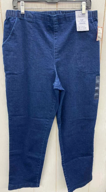Croft & Barrow Blue Womens Size 14 Pants Comfortable Wide-Leg Pants