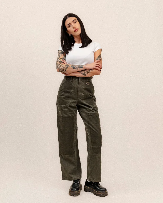 Surplus High Waisted Pants - Khaki Stylish Elastic Waist Pants