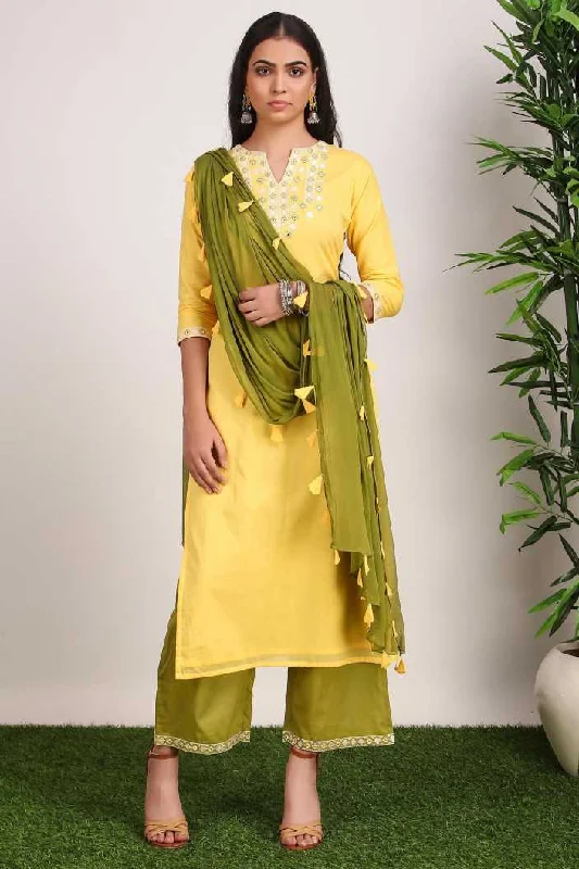 Women Party Wear Embroidery Worked Kurta With Pant And Duppata Set Soft Stretch Trousers