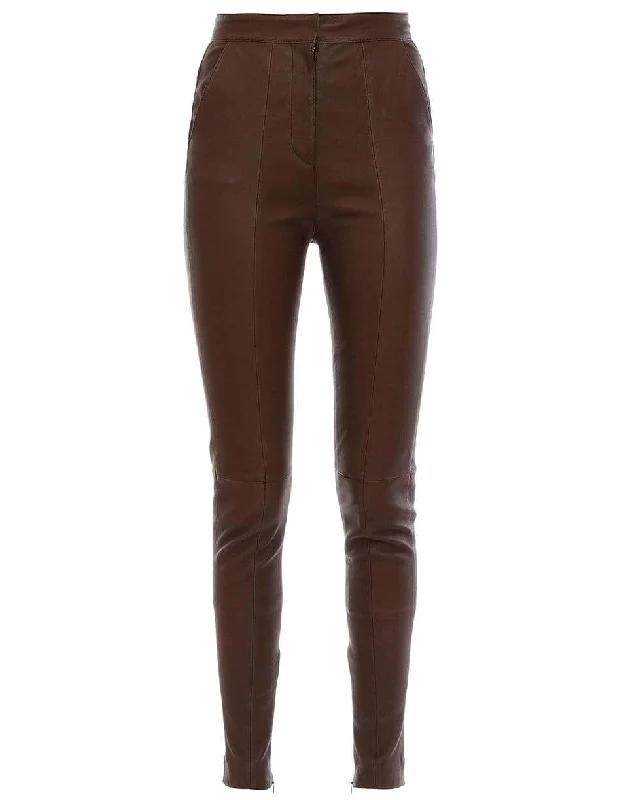 High Waist Stretch Leather Pants Stylish Casual Pants