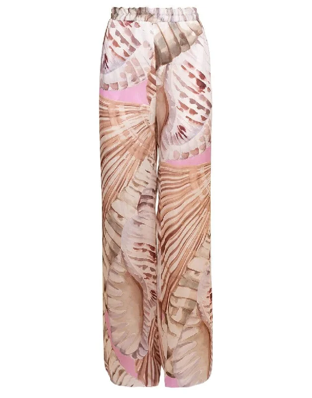 Printed Elastic Waist Pant Soft Wool Pants
