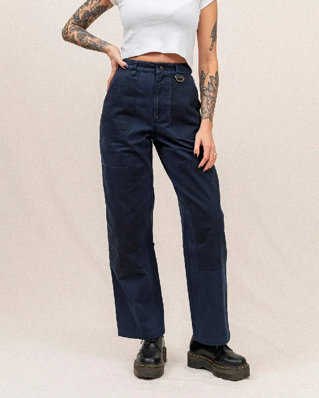 Surplus High Waisted Pants - Navy Formal Slim Pants