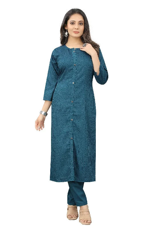 Women Party Wear Thraed Worked Kurta With Pant Set Trendy Work Pants