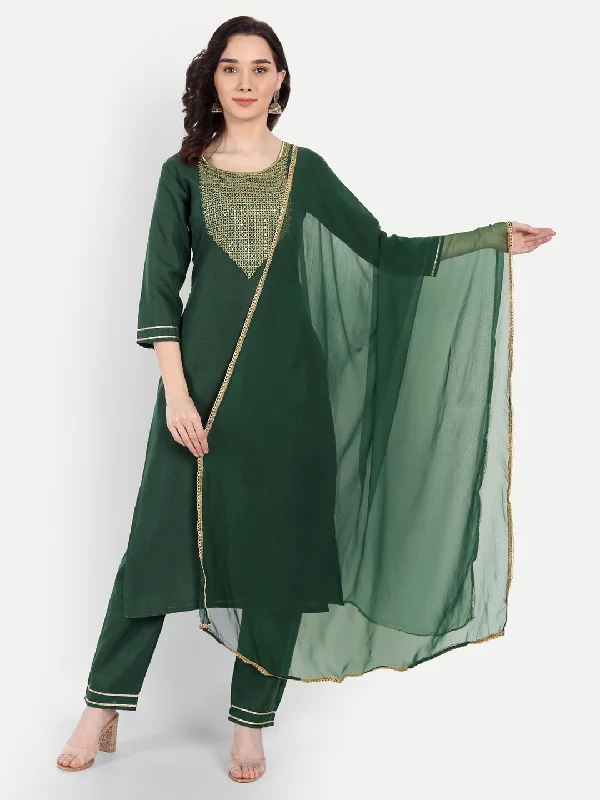 Women Party Wear Jari Butta Worked Kurta With Pant And Duppata Set Comfy Athletic Pants