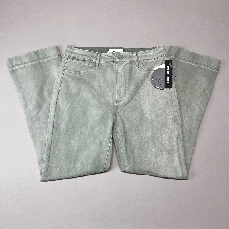 ARTICLES OF SOCIETY London Cropped Flare Pants In Lihue Women's Sz 28 Olive 5056CR-722 (New) Trendy High-Waist Trousers