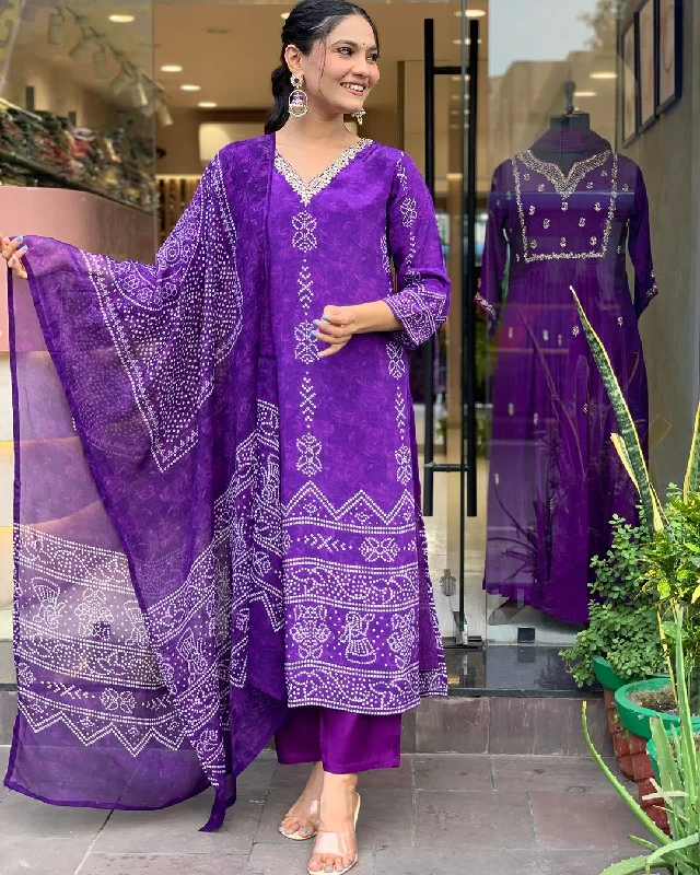 Women Party Wear Embroidery Worked Kurta With Pant And Duppata Set High-Waist Jogger Pants