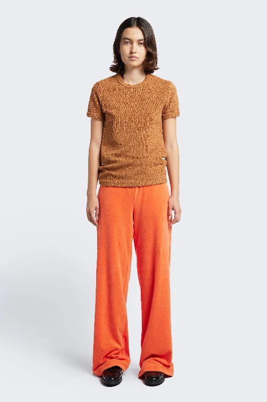 Prone Towelling Track Pant Tangerine Cozy Full-Length Pants