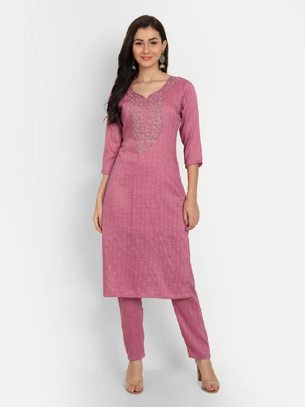 Women Party Wear Embroidery Worked Kurta With Pant Cozy Jogger Leggings