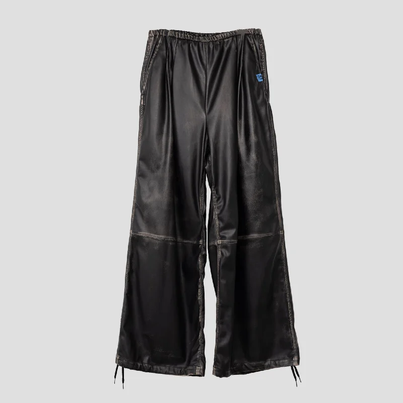 SYNTHETIC LEATHER PANTS Classic Bootcut Trousers