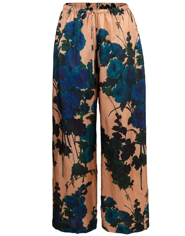 Puvis Print Silk Pant Chic Black Leggings