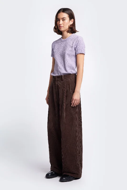 Interim Cord Pant Dark Brown Comfy Zip-Up Pants