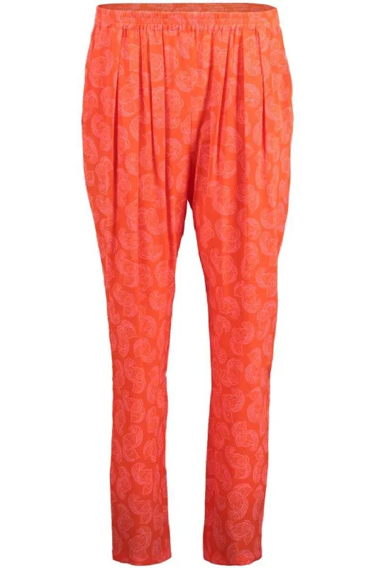 Silk Print Pull On Pant High-Waist Jeans