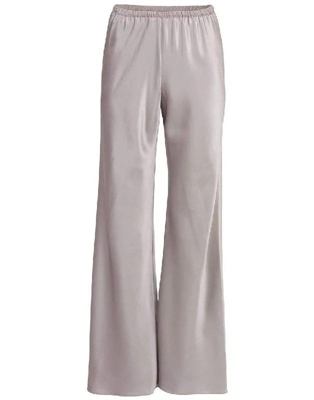 Silver Bias Wide Leg Pant Lightweight Linen Pants
