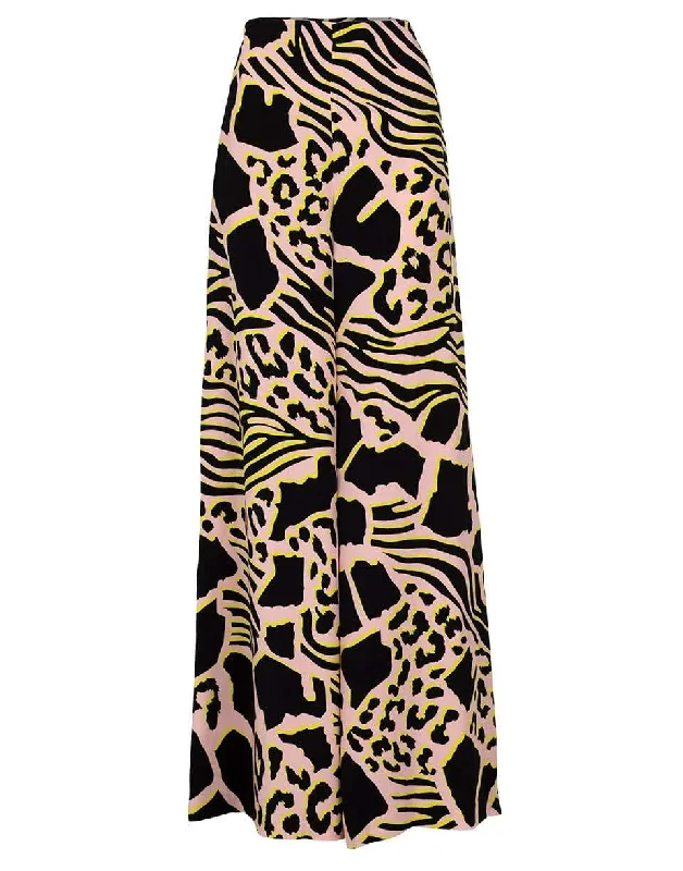 Side Zip Print Crepe Pant Fashionable Sporty Pants