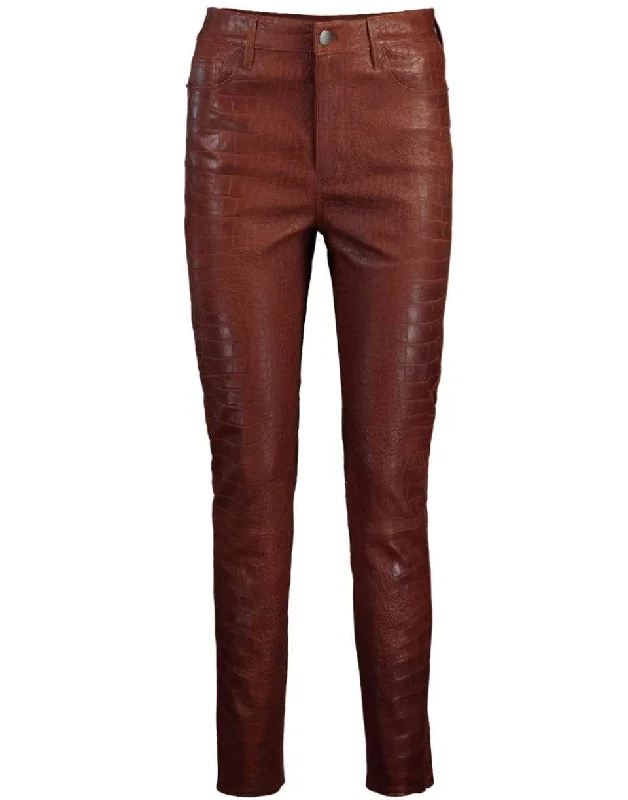 Redwood Croc Le Sylvie Leather Pant Elegant Palazzo Trousers