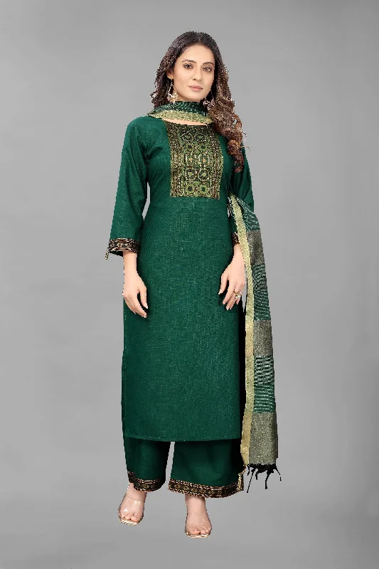 Women Party Wear Embroidery Worked Kurta With Pant And Duppata Set Cozy Maternity Pants