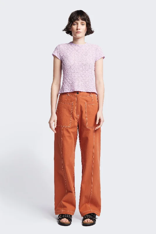 Delta Pant Burnt Orange Elegant Wool Trousers