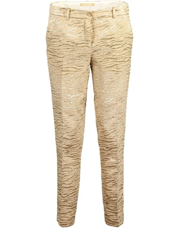 Zebra Brocade Samantha Pant Trendy Wide-Leg Pants