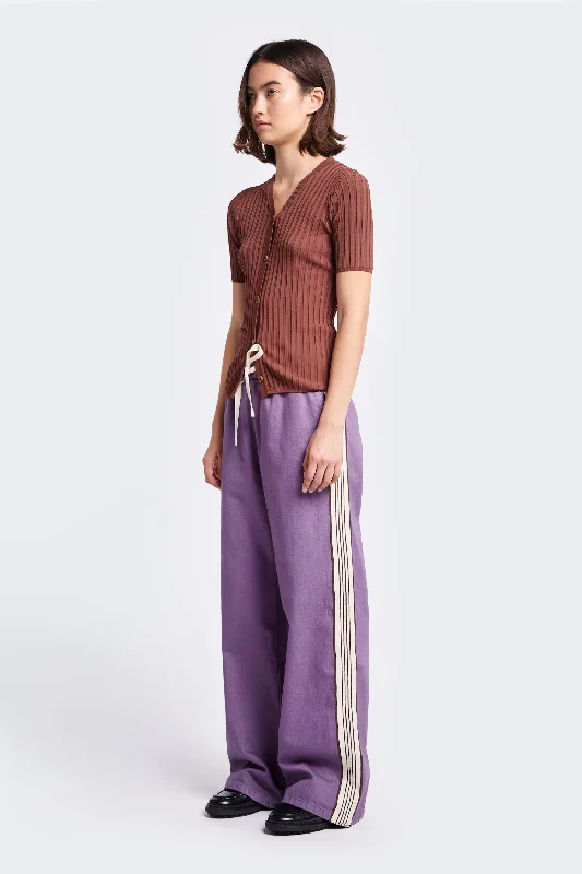Tribute Side Trim Pant Purple Comfortable Fleece Pants