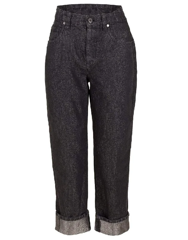 Blackstone Lurex Garment Dyed Cuffed Pant Casual Wide Pants
