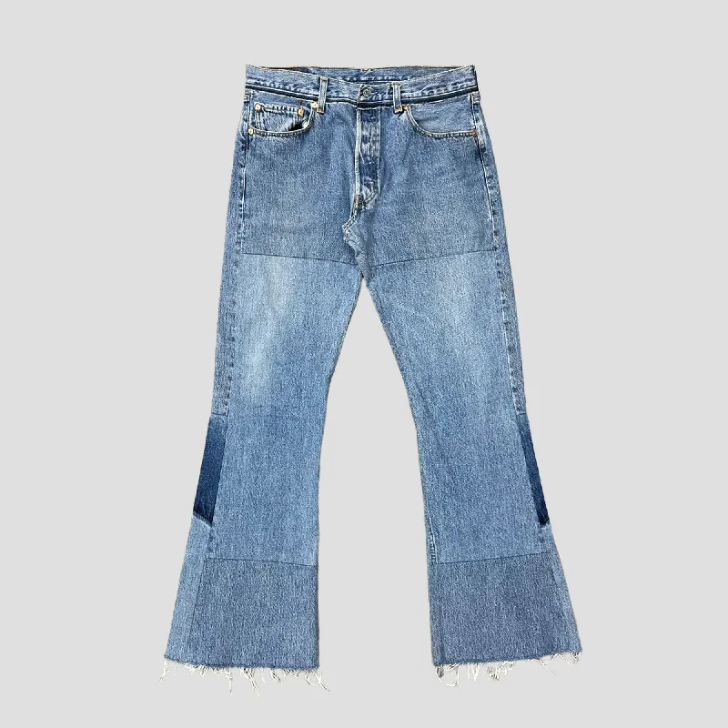 READYMADE DENIM FLARE PANTS Comfortable Pleated Pants