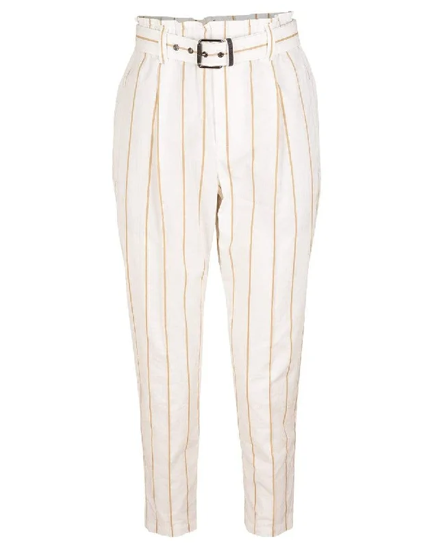 Striped Cotton Pull On Pant Stretch Fit Pants