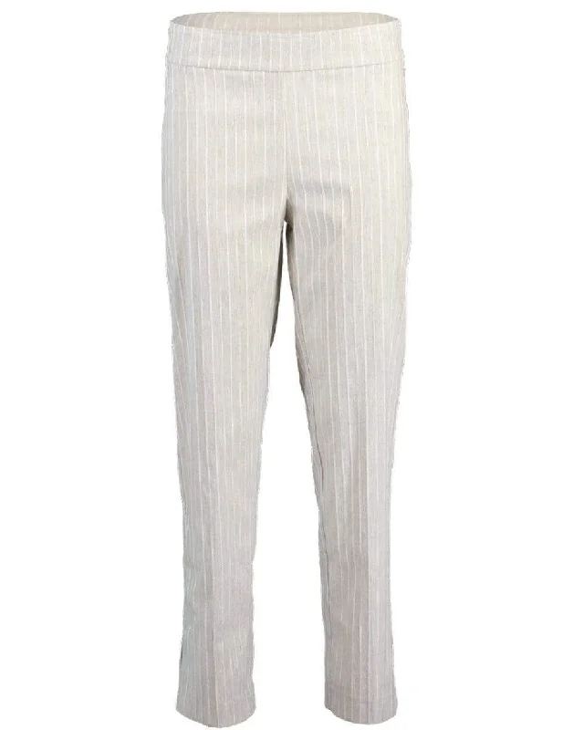 Beige Straight Leg Ankle Slit Pant Casual Track Pants