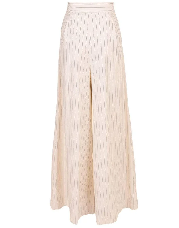 Pinstripe Palazzo Pant Relaxed Casual Leggings
