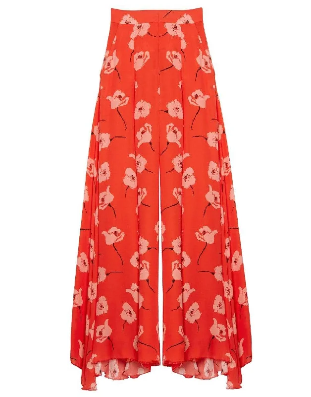 Wide Leg Floral Print Pant Modern Bootcut Pants