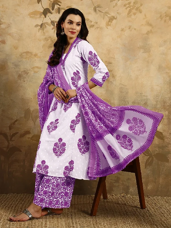 Women Party Wear Embroidery Worked Kurta With Pant And Duppata Set Relaxed High-Waist Trousers
