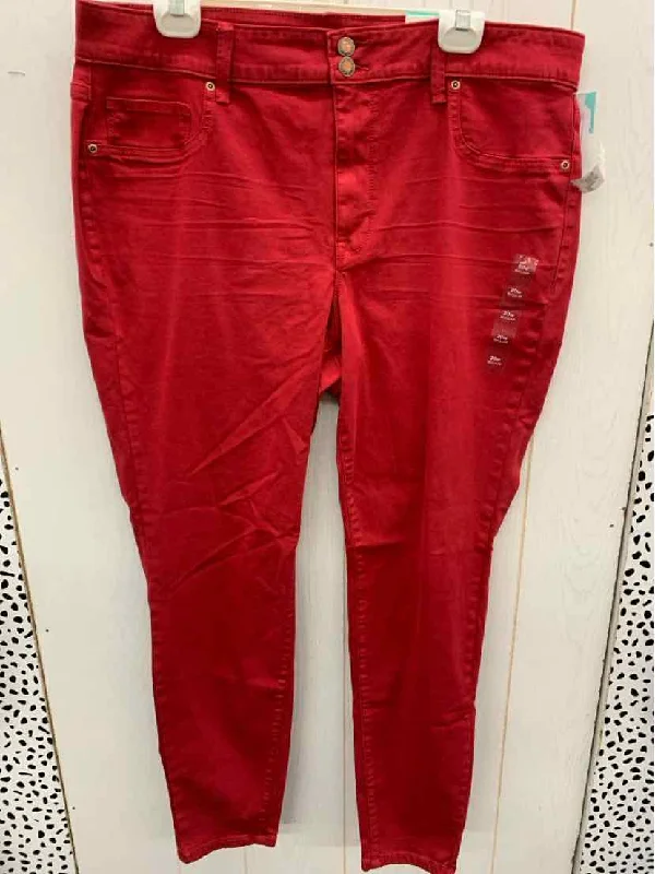 Maurices Red Womens Size 20W Pants Formal Slim Pants