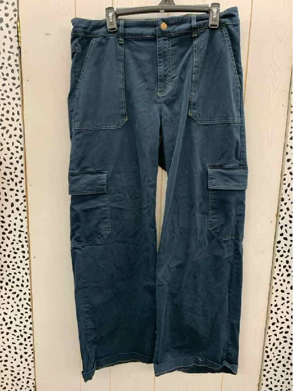 Wild Fable Blue Womens Size 12 Pants Fashionable Button-Up Pants