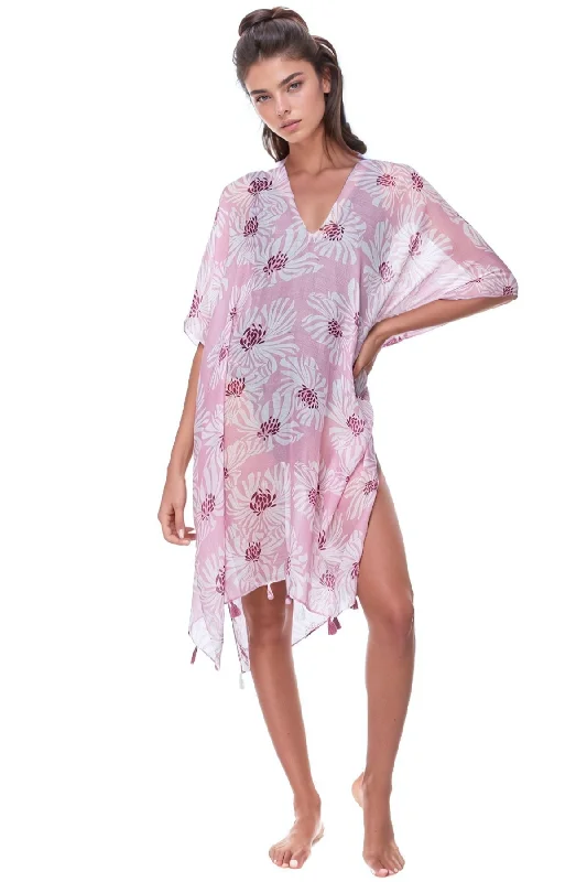 V-Neck Coverup Dress in Weekend in Paris Pink Print