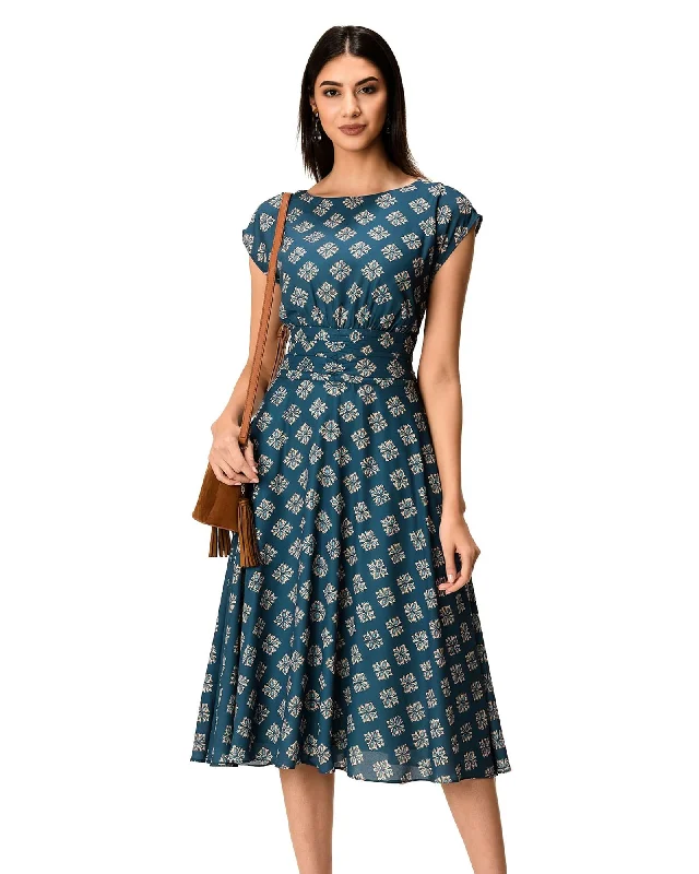 Double Gauze Cotton Smocked Waist Dress | Cream