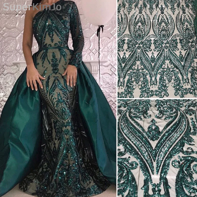 hunter green evening dresses one shoulder detachable skirt elegant sequin applique evening gown 2020 hunter green evening dresses one shoulder detachable skirt elegant sequin applique evening gown 2020