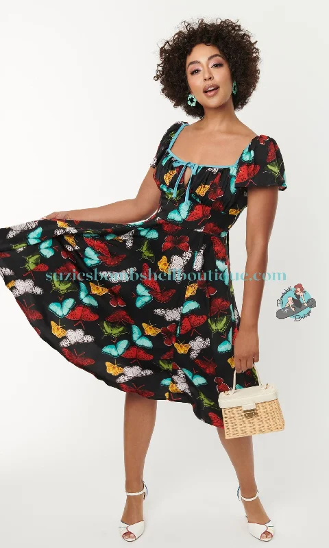 Unique Vintage Butterfly Swing Dress