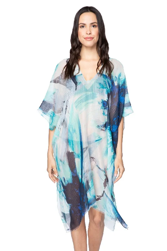 Dancing Lights V-Neck Dress in Blue