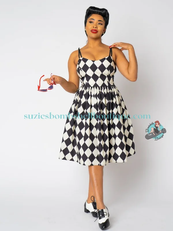 Collectif Jade Diner Diamonds Swing Dress