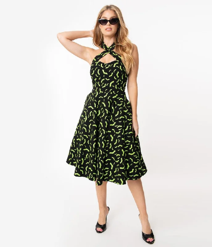 Unique Vintage Rita Green Bats Dress