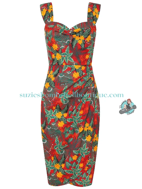 Collectif Kulala Jungle Floral Pencil Dress