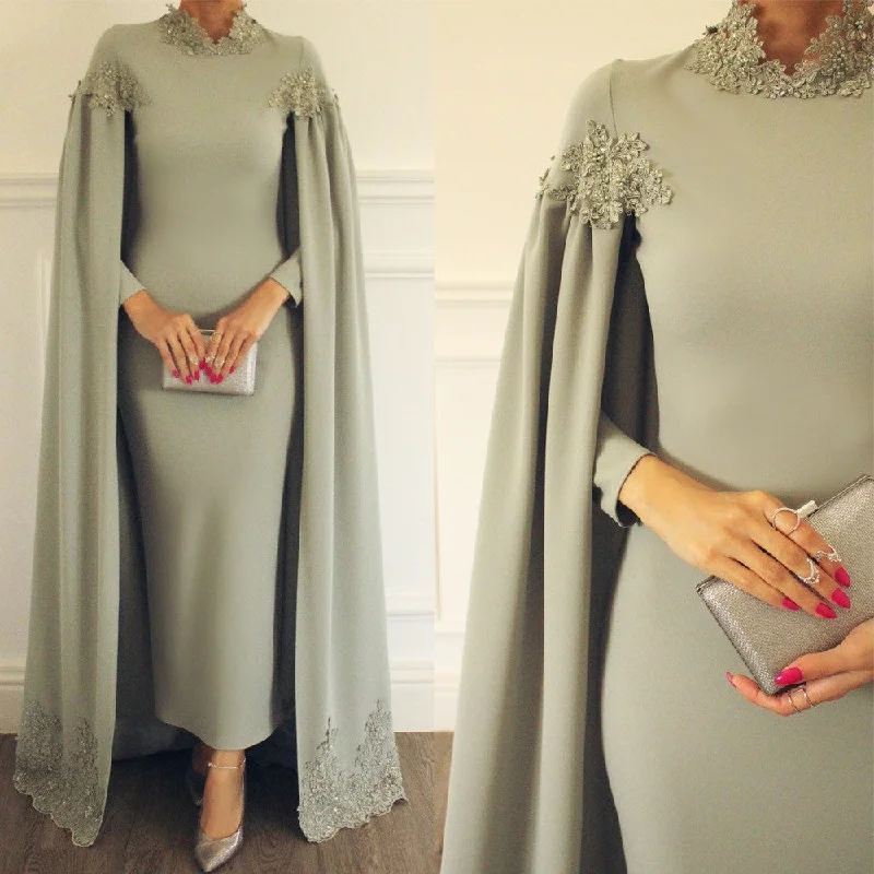 gray evening dresses long 2020 lace appliqué Dubai caftan elegant beaded evening gown formal dress gray evening dresses long 2020 lace appliqué Dubai caftan elegant beaded evening gown formal dress