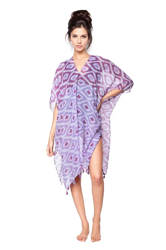 V-Neck Coverup Dress in Oceans Away Print |  Purple