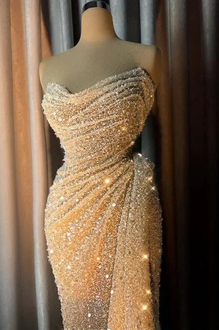 Stunning Sweetheart Sequin Form-fitting Prom Dresses  C1588