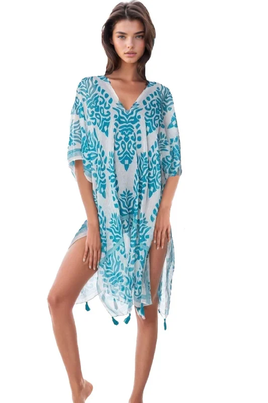 Dance at the Bazaar V-Neck Dress in Blue