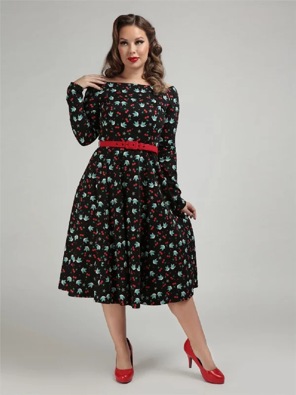 Collectif Meg Swallows & Cherries Swing Dress