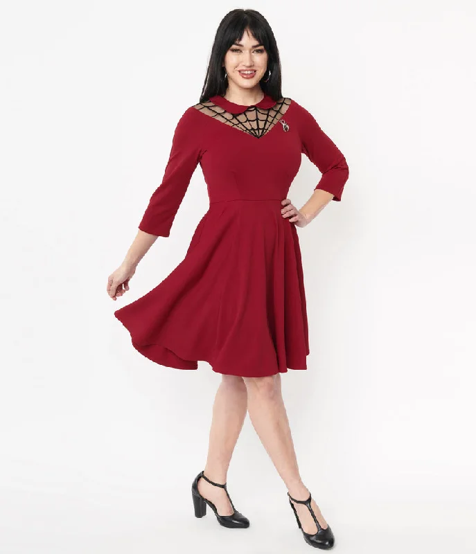 Unique Vintage Endora Spiderweb Fit & Flare Dress