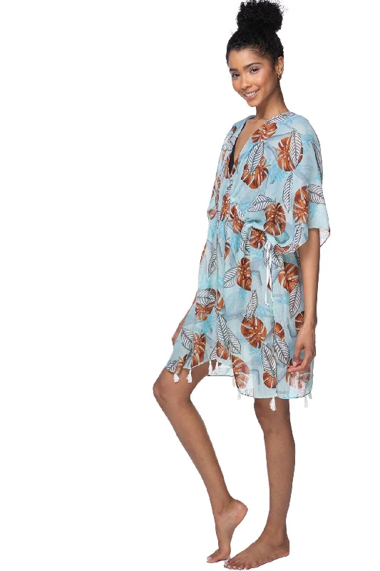 Tiki Hut Isle Dress in Chocolate/Mint