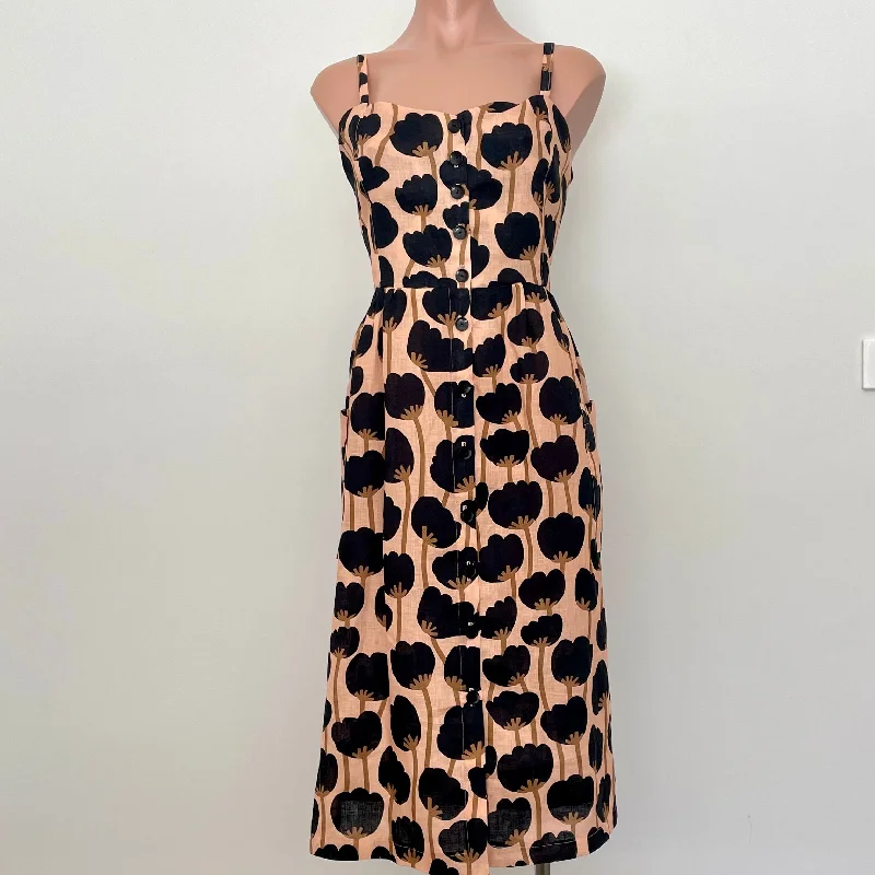 Odette Dress - Tulips Black