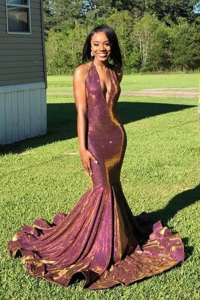 Halter Chic V-neck Sparkle Prom Dresses Fit and Flare Sleeveless Elegant Evening Gowns,DP0112 Halter Chic V-neck Sparkle Prom Dresses Fit and Flare Sleeveless Elegant Evening Gowns,DP0112