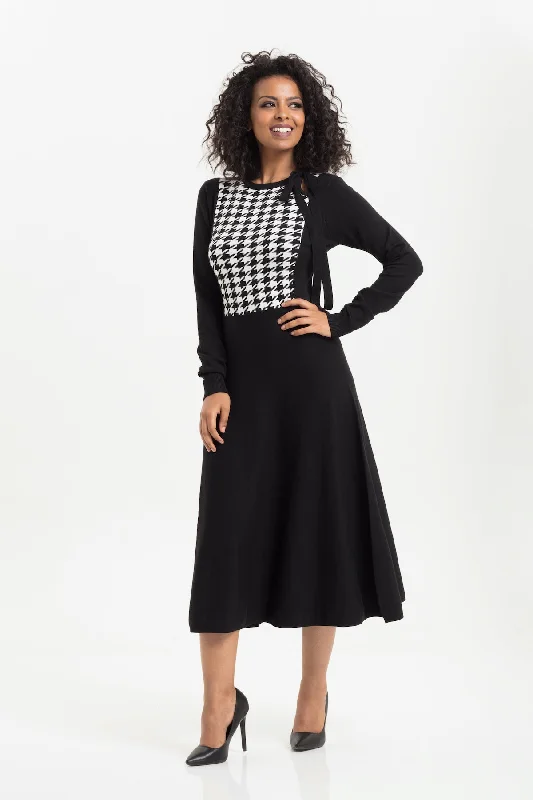 Voodoo Vixen Sofia Houndstooth Knit Dress